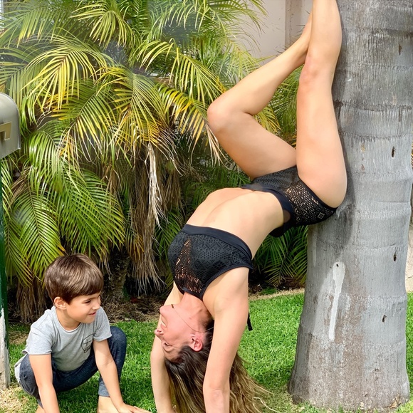 Strap Merged Wide Stripe Front Black Swim Top Crop Top Bikini Bra - Picture 4 of 10